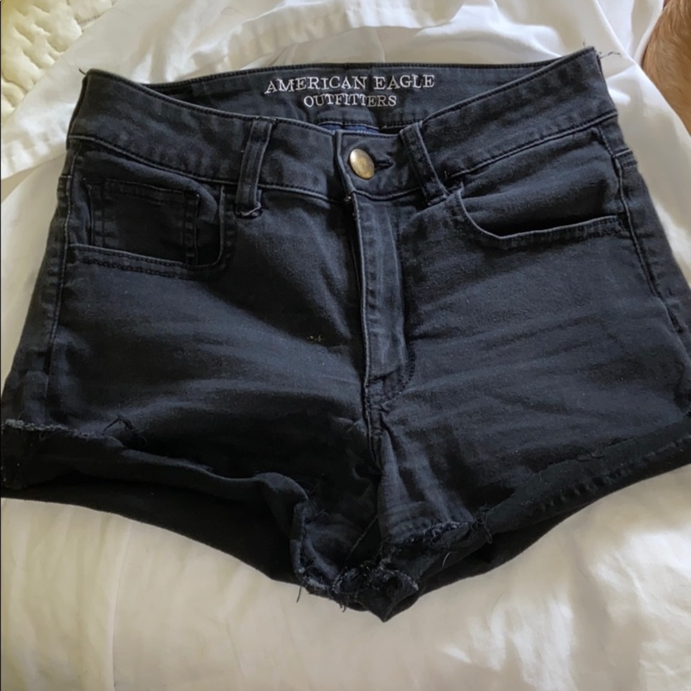 Black jean shorts
